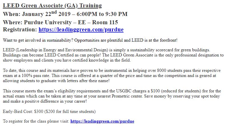 Leed Training Purdueme