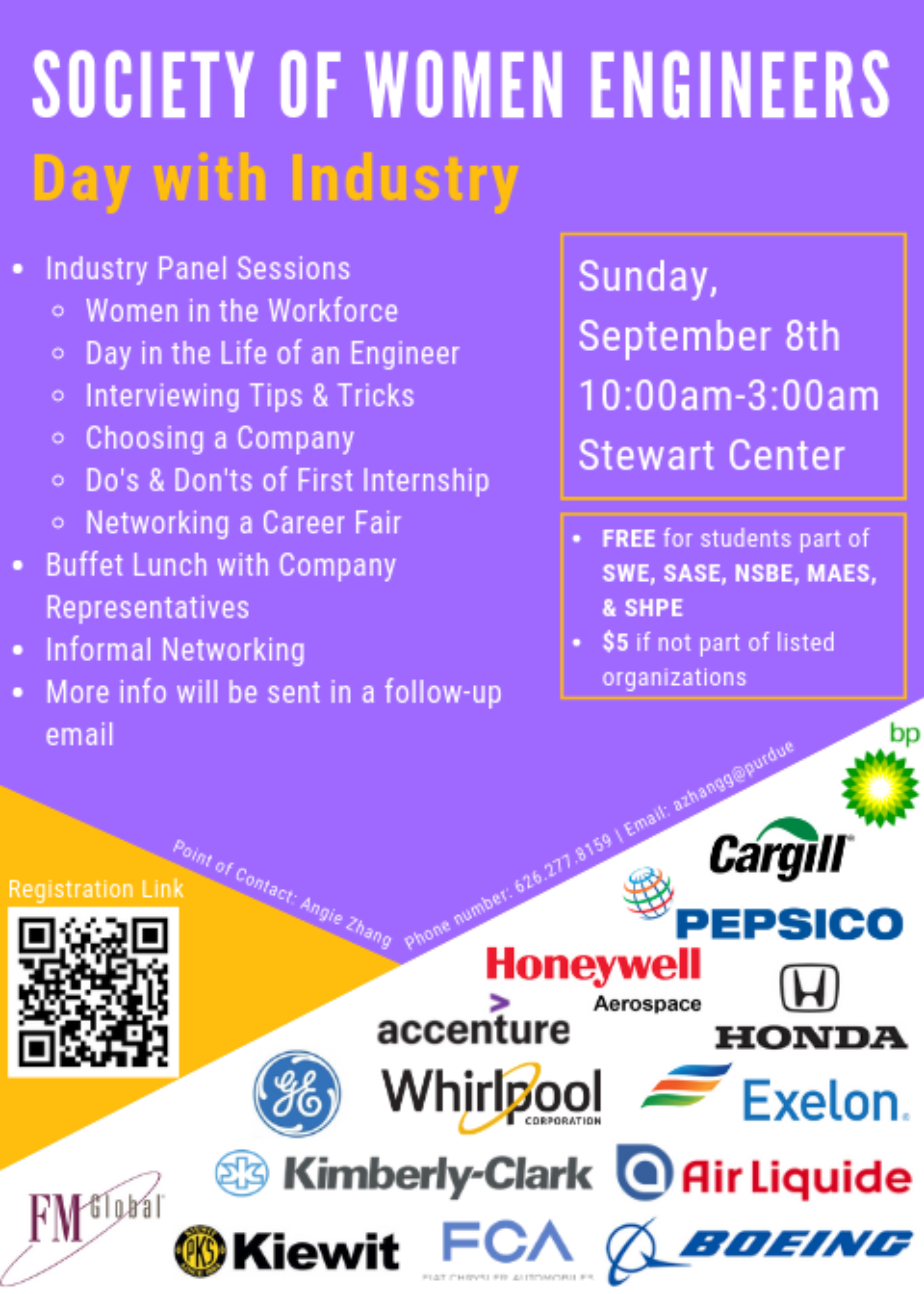 Society of Women Engineers Day with Industry Sunday, Sept. 8th