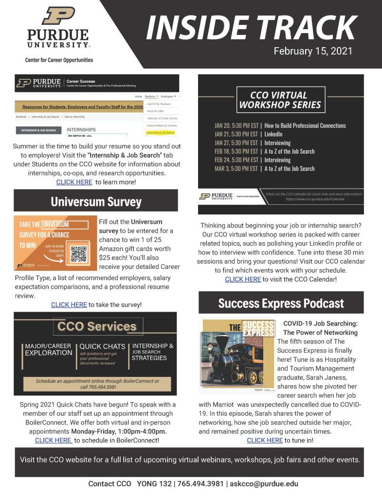 outside inside connections on Cco Inside Track 02 15 2021 Undergraduate Blog
