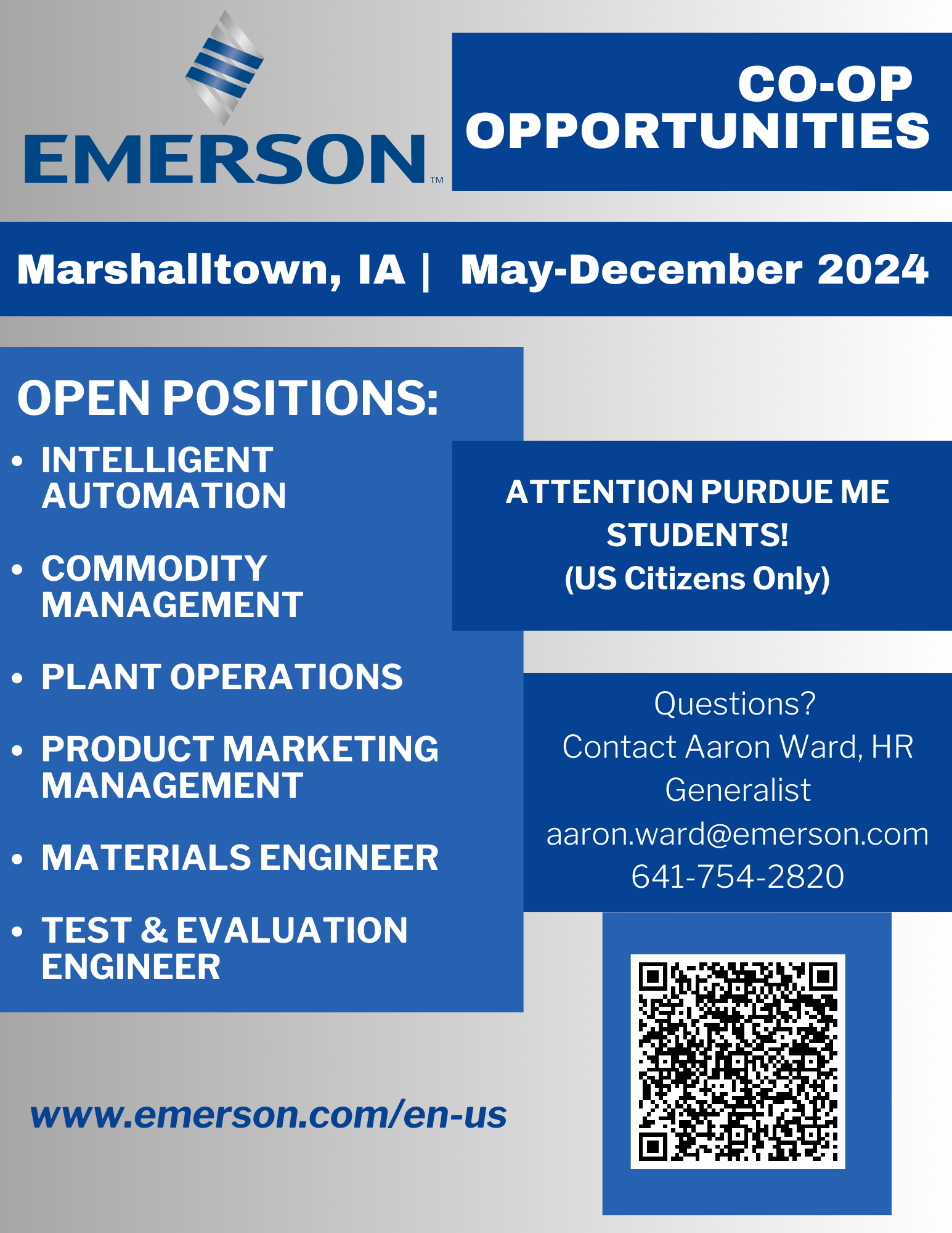 Emerson CoOp Opportunities
